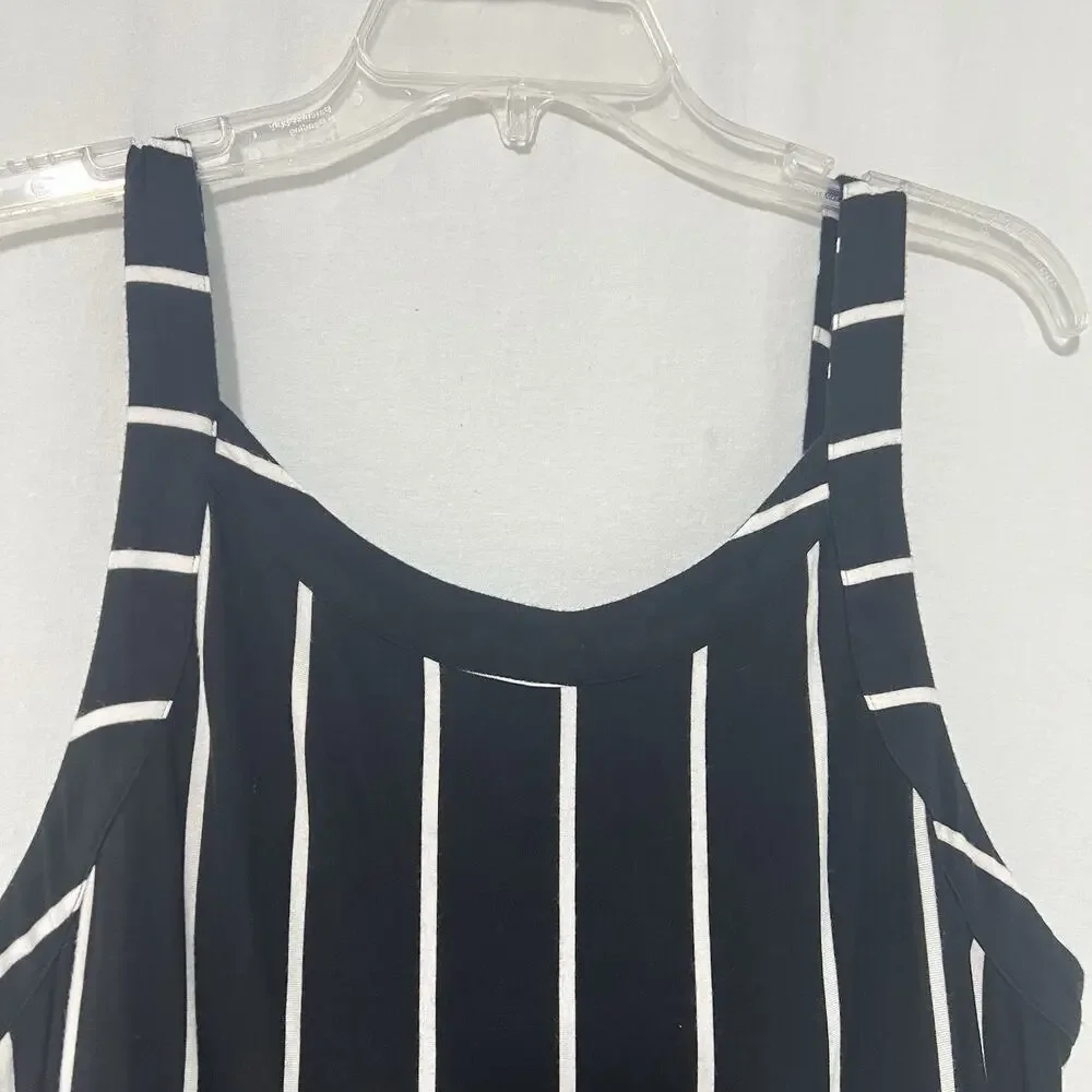SOMA Super Soft Maxi Bra Dress Striped Size XL Black White Resort Wear Stretch - Picture 2 of 12